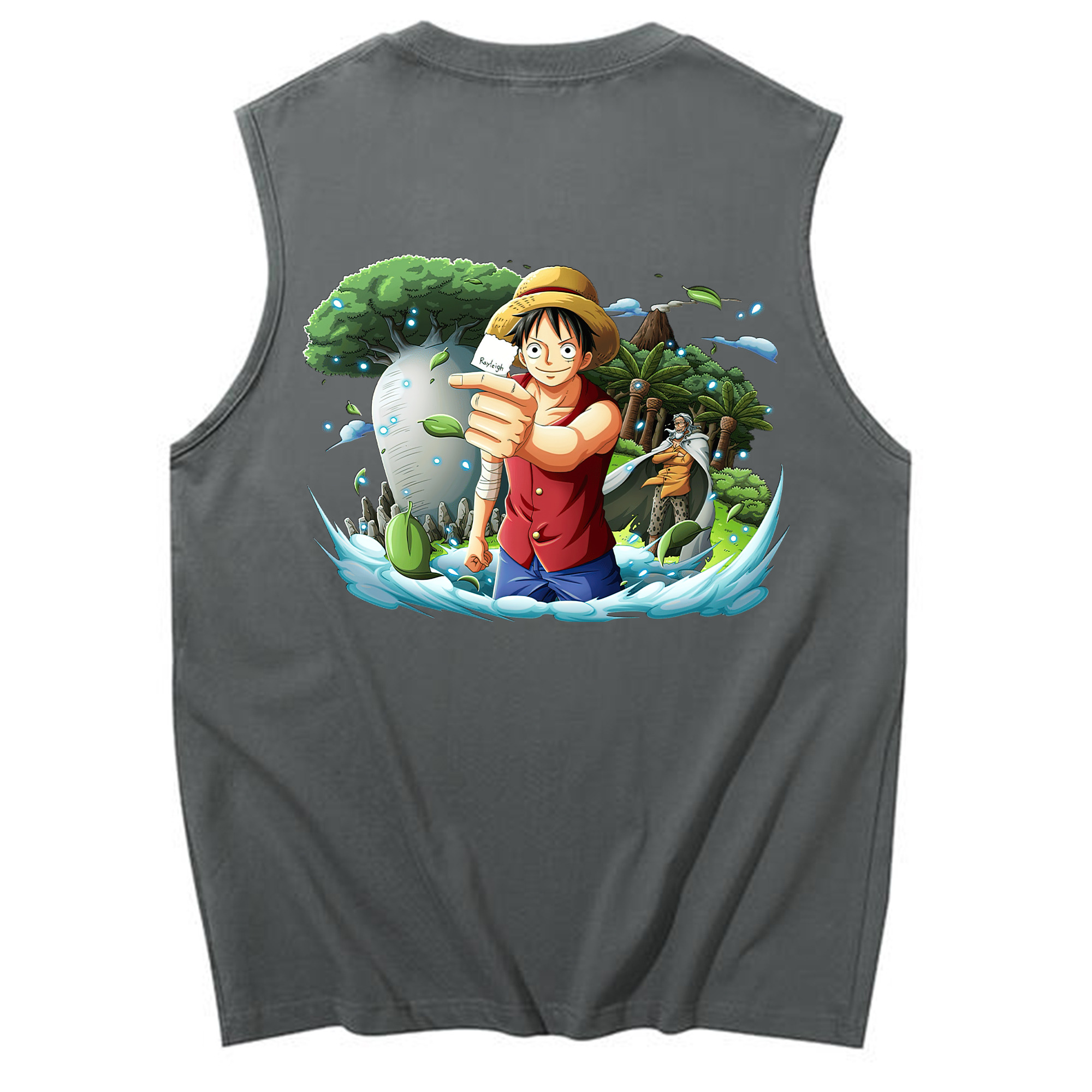 ワンピース モンキー・D・ルフィ ONE PIECE Monkey D. Luffy コットン100％タンクトップ（背面プリント）